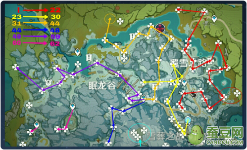 原神雪山宝箱位置大全 龙脊雪山62个宝箱怎么开&分布位置图