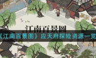 《江南百景图》应天府探险资源一览