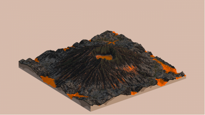 庞贝悲剧重现 《我的世界》玩家制作的巨型火山喷发 波及百里