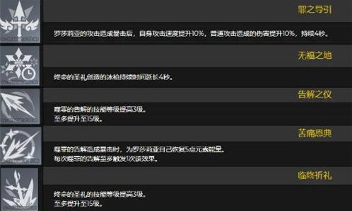 《原神》罗莎莉亚天赋技能一览