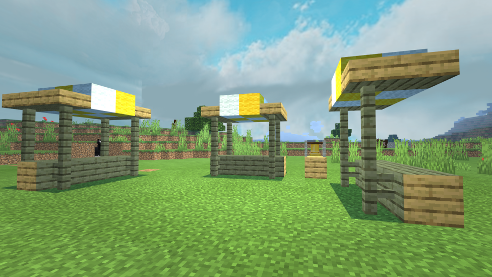 我的世界铁桶村改造 方块世界交易中心建成啦