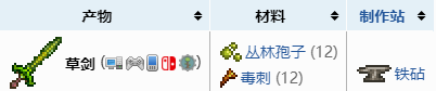 泰拉瑞亚草剑怎么合成 泰拉瑞亚草剑合成表一览