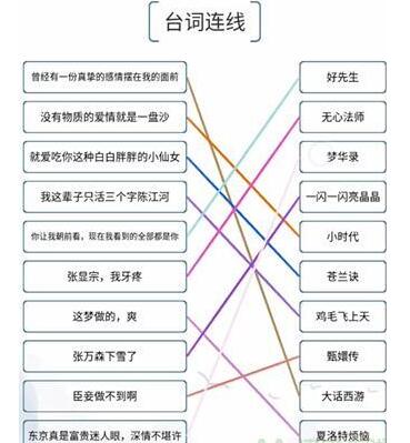 我的文字世界台词连线怎么过 我的文字世界台词连线通关攻略